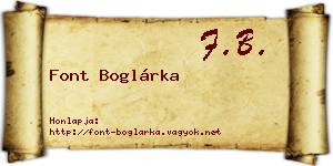 Font Boglárka névjegykártya