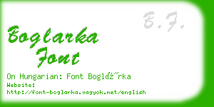 boglarka font business card